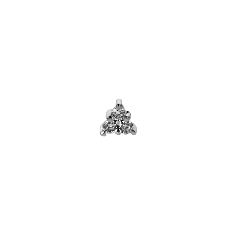 Geelgouden diamanten oorknop trinity