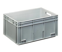 Euro container 600x400x280 solid open handles 