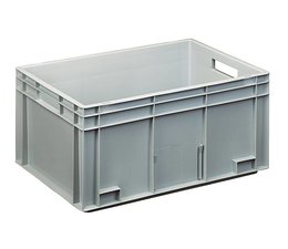 Eurocontainer 600x400x280 mm solid walls and bottom, heavy duty, food proved plastic