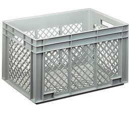 Eurocontainer 600x400x338 mm perforated walls and bottom, heavy duty, food proved plastic