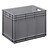 Eurocontainer 600x400x420 mm solid and reinforced base, heavy duty, food proved plastic