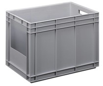 Euro container 600x400x420 solid wall with open front