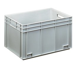 Euronorm bak 600x400x338 mm gesloten versterkte bodem, voor zware lasten en voedingsgeschikt