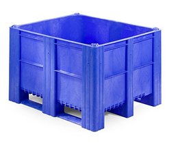 Palettenbox 1200x1000x740 mm, Volumen 620 l, 3 Kufen, geeignet für schwere Lasten und Lebensmittekontakt