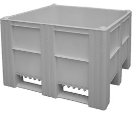 DOLAV Box pallet 1200x1000x740 mm, volume 620 l, 3 skids, heavy duty, food proved plastic
