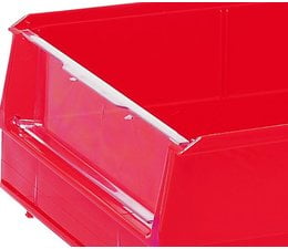 Hinged transparent front cover for storage bins BISB3Z 10 pieces