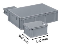 Plastic Euro stacking, Euro norm boxes 400 x 300
