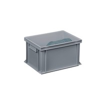 Plate bin 400x300x220 solid walls and bottom