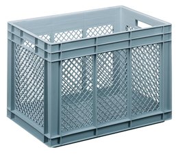 Crate for glasses 600x400x416 mm perforated walls and bottom, food proved plastic