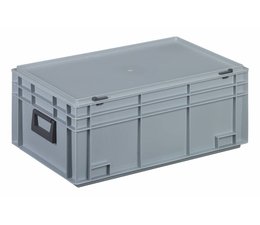 Plastic cases with cover lid and two handles, 45,5 L, 600X400x249 mm