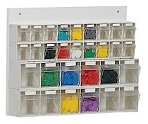 Parts storage system 30 boxes , wooden board , wall fixing