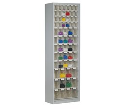 Magazinschrank mit 61 Klarsichtboxen , 2000 mm hoch Magazinschrank mit 61 Klarsichtboxen , 2000 mm hoch