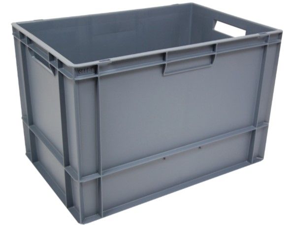 Plastic Euro container 600x400x400 solid open handles