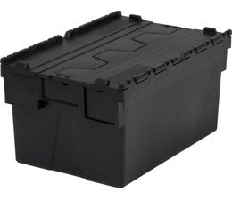 LOADHOG Attached lid container 600x400x310 dark grey , 56 Liter