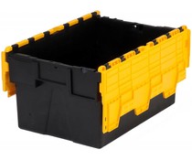 LOADHOG Attached lid container 600x400x310 yellow , 56 Liter