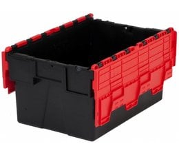 LOADHOG Attached lid container 600x400x365 red , 65 Liter
