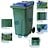 Conteneurs   déchets, 240L , conforme DIN EN 840, 2 Roues, Charge Maxi 112 kg