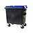 Waste and recycling containers, 770 L, 4 wheels, according to DIN EN 840, max load 360kg, Standard grey