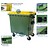 Waste and recycling containers, 660L, according to DIN EN 840, 4 wheels, max load 310kg, Standard grey Waste and recycling containers, 660L, according to DIN EN 840, 4 wheels, max load 310kg, Standard grey