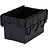 LOADHOG Attached lid container 600x400x400 dark grey , 77 Liter