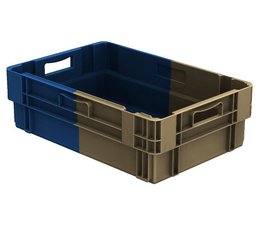 Stack nest container 600x400x183 closed, 2 grips 34 Liter , Bi-Color