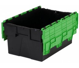 LOADHOG Attached lid container 600x400x400 green , 77 Liter