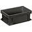 ESD Euro container 300x200x120 solid two handles, suited for handling of electronic components