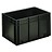 ESD Euro container 600x400x340 solid two handles, suited for handling of electronic components