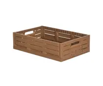 Bac pliable 600x400x163 , perforé - aspect bois