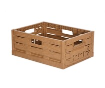 Folding box 400x300x163 , perforated - Wood look