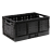 Caisse pliable 600x400x287, Ajouré- Verrouillage actif - Standard noir