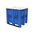 DOLAV Palettenbox 1300x1150x1250 mm, Volumen 1400 L, 3 Kufen, geschlossen, geeignet für schwere Lasten und Lebensmittekontakt