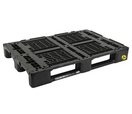 ESD Conductive Plastic EURO pallet 1200x800x150 with 3 skids - Premium