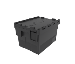 LOADHOG Attached lid container 400x300x264 dark grey , 22 Liter