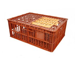 Chicken transport Box, 785x585x300mm, with lid, swing door in the lid