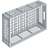 Caisse à verres 600x400x170 mm fond et parois perforés, usage alimentaire