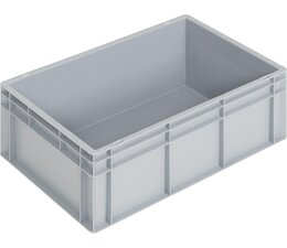 Bac norme Europe 600x400x220 mm fond et parois plein(es), pour charges lourdes et usage alimentaire Bac norme Europe 600x400x220 mm fond et parois plein(es), pour charges lourdes et usage alimentaire