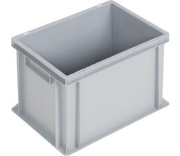 Bac norme Europe 400x300x270 mm fond et parois plein(es), pour charges lourdes et usage alimentaire