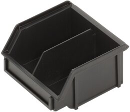 Bacs à bec ESD avec séparateur, 95x100x50 mm, 0.2 L, noir, pour usage Anti-electrostatique, conducteur