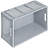 Eurocontainer 600x400x280 mm solid wall with open front, heavy duty, food proved plastic