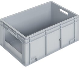 Eurobehälter 600x400x280 mm offene Frontseite, geeignet für schwere Lasten und Lebensmittekontakt