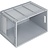 Eurocontainer 600x400x423 mm solid wall with open front, heavy duty, food proved plastic