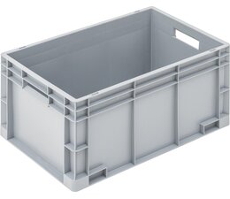 Euronorm bak 600x400x320 mm gesloten wanden en bodem, voor zware lasten en voedingsgeschikt