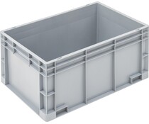 Euro container 600x400x320 solid two closed handles