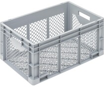 Euronorm bak 600x400x320 bodem en zijwanden geperforeerd
