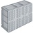 Plastic stacking container 800x600x320 closed walls, Integrated system base, food proved plastic