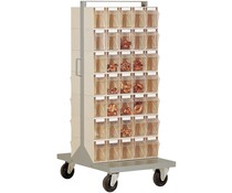 Magasin mobile , avec 70 bacs basculants , support double face mobile