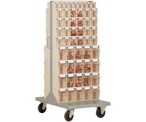 Magasin mobile , avec 106 bacs basculants , support double face mobile