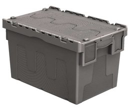 Attached lid container 600x400x365 grey 67 Liter