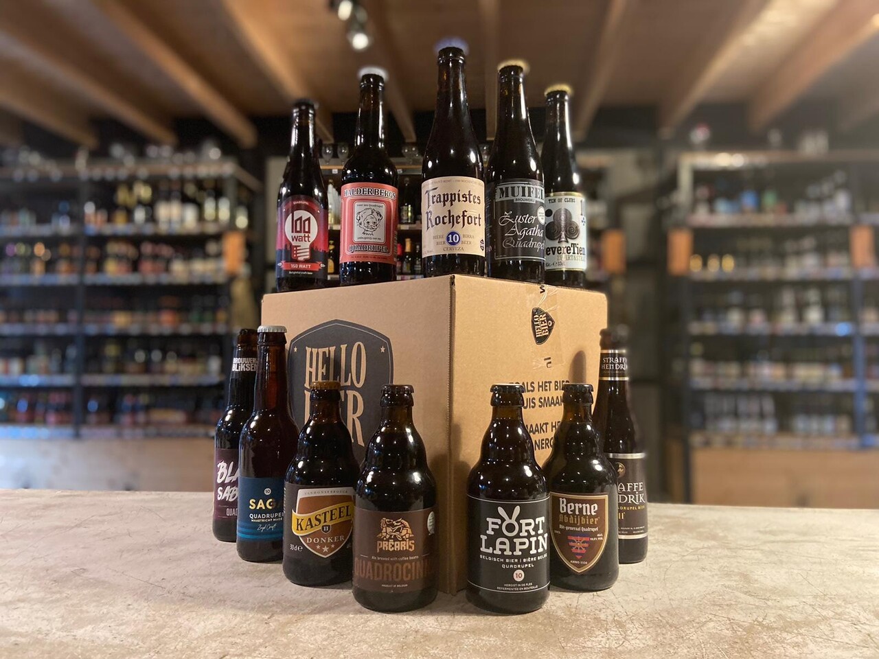 Hellobier Quadrupel bierpakket 12 verschillende Quadrupel  bieren